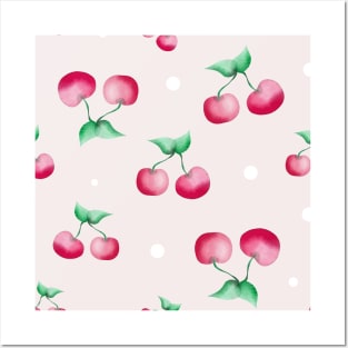 Vintage Cherry Pattern Retro Collection Posters and Art